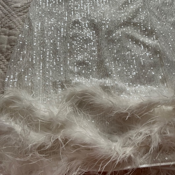 Lulus Truly Sensational White Sequin Feather Sleeveless Mini Dress - Picture 11 of 16